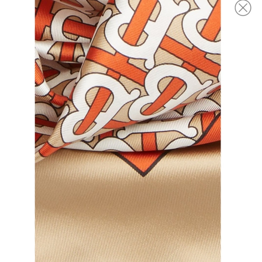 BURBERRY NEW Monogrammed Square Silk Scarf - Picture 4 of 7
